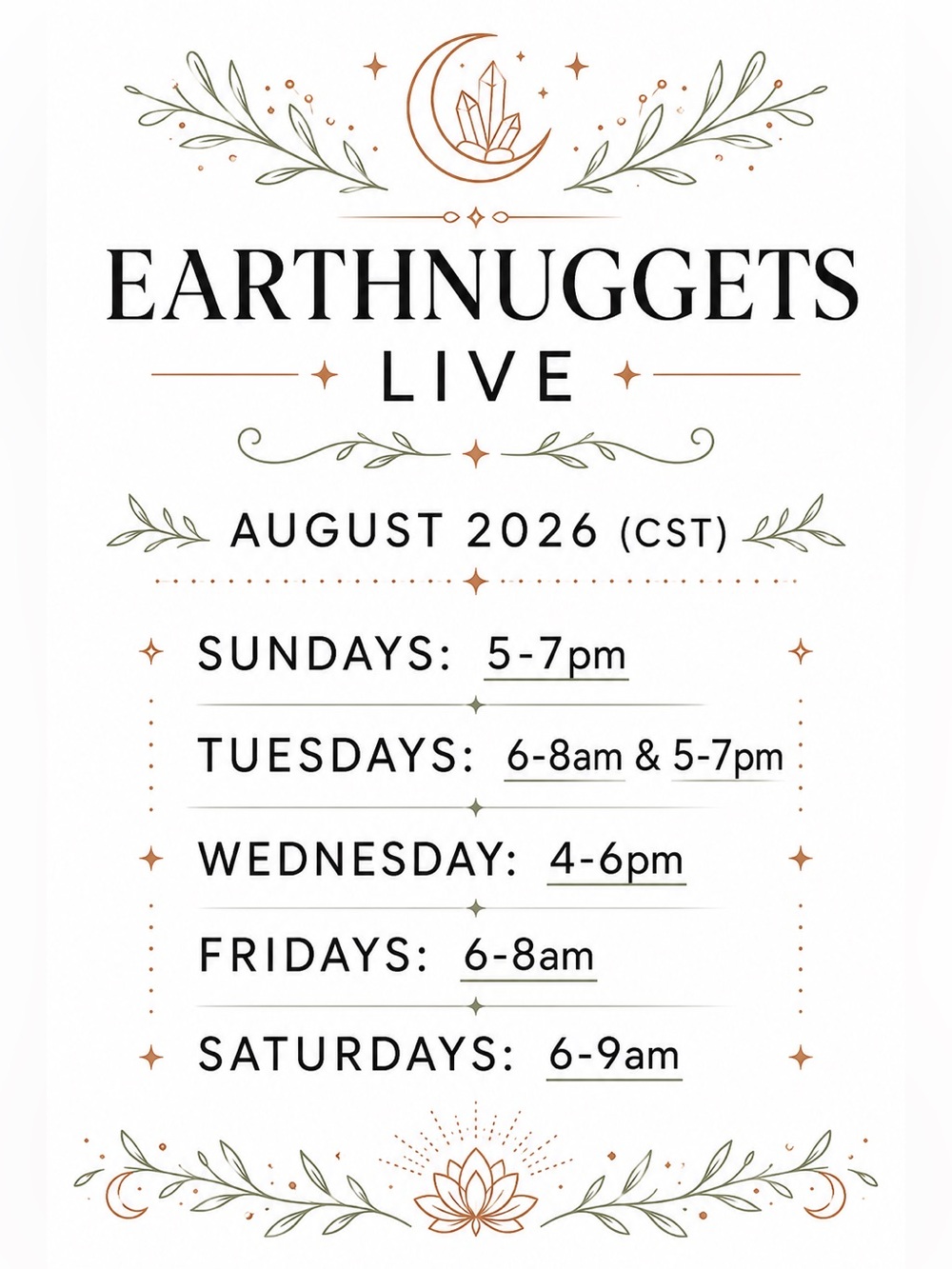 PLEASE READ ❤️ Current Live Show schedule & other updates